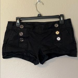 Express Button Black Shorts